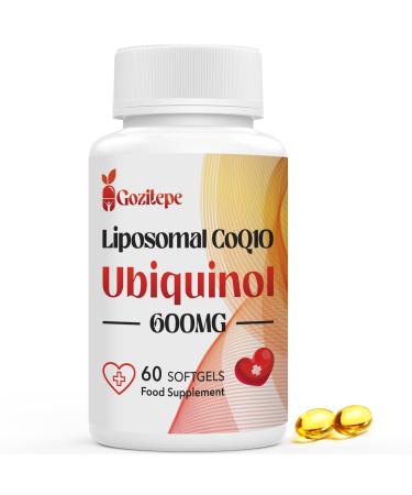 Liposomal CoQ10 Ubiquinol 600mg 60 Mini Softgels of High Strength Active Coenzyme Q10 Superior Absorption Non-GMO (Pack of 1) 60 Count (Pack of 1)