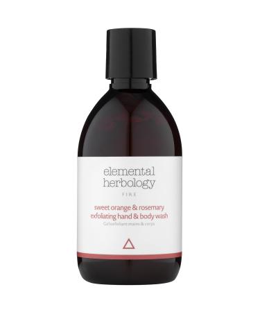 Elemental Herbology Sweet Orange & Rosemary Exfoliating Hand & Body Wash 9.8 FlOz- Exfoliating Body Wash Shower Gel & Hand Wash - Zesty & Energising Essential Oils Blend - Cruelty Free