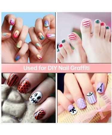 Nail Beauty Acrylic Paint Markers 3D DIY Art Pens for Nail Graffiti Manicure Tool Set with 12-Color Array Pen for Nail Drawing Stripes Dots & Lines Ideal Present for Women - Buy Online on GoSupps.com