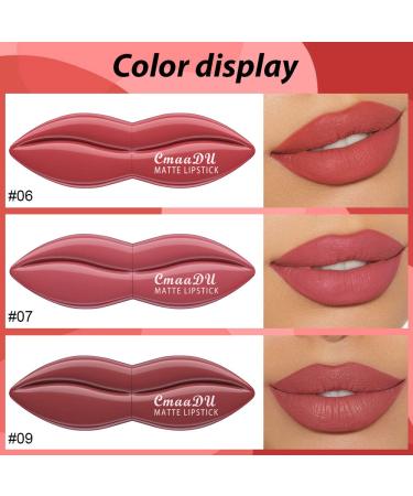 3Pcs Nude Pink Mauve Brown Matte Velvet Lipstick Set - Long Lasting Waterproof Smudge Proof 24-Hour Matte Lipstick - Lip Stain Makeup Set for Women - Buy Online on GoSupps.com