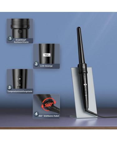 Buy Curling Iron 5 in 1 LCD Ceramic Coating - Multifunctional Wave Iron Kit ET-W301 Black | International Shipping Available - Buy Online on GoSupps.com