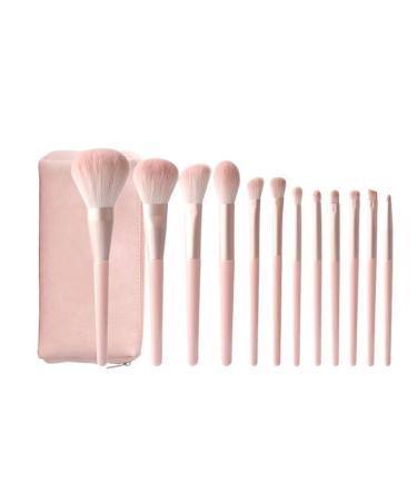Makeup Brush Set 12-piece Makeup Brush Premium Synthetic Hairless Fiber with Travel Cosmetic Bag Great for Travel Foundation Brush