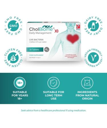 CholBiome®X3 Tablets Multivitamin with Vitamin B Complex, Probiotics, Blood Pressure Lowering, and Cholesterol Support - Promotes Heart Health and Overall Wellness - Buy Online on GoSupps.com