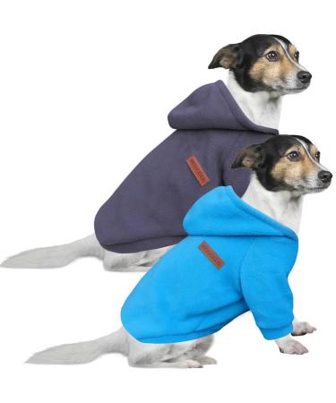 Hualisiji dogs hoodie big dog dogs sweatshirt warm and light with a soft texture easy to wear and light colors (3xl blue+gray) 3xl 2PCs blue+gray