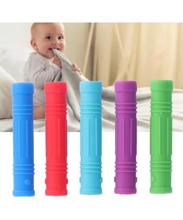 Alomejor 5Pcs Baby Teether Silicone - Safe Soft Grip Teething Sticks & Pencil Holders for Baby Strength Training - Buy Online on GoSupps.com