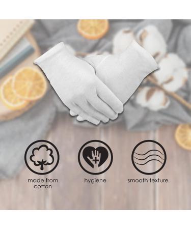 JJ PRIME - White Cotton Moisturising Gloves for Women | Cotton Gloves for Dry Hands | Overnight Gloves for Dry Hands | Breathable Moisture Gloves for Hands Dry Cracked Skin 1 Pair White - Buy Online on GoSupps.com
