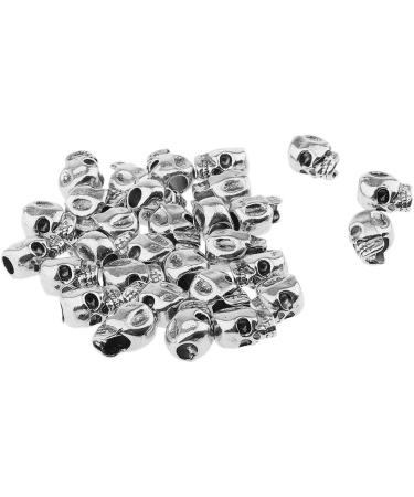 U-M 30pcs Cool Skull Vikings Beads Fashion Hair Decorations Cuffs Clips Accessories for Women Men Braiding Hair Bracelet Necklace DIY - Silver as shown - Buy Online on GoSupps.com