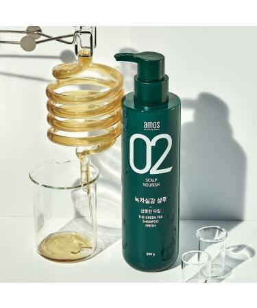 AMOS PROFESSIONAL The Green Tea Shampoo 17.6oz | Anti-Thinning & Anti-Hair Loss for Hair Growth | Korean Salon Brand Refresh - Oily Scalp - Buy Online on GoSupps.com