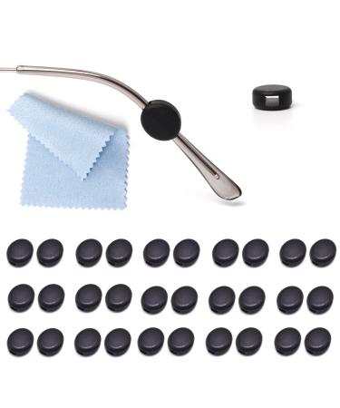 YSIUENG Silicone Eyeglass Holder 15 Pairs Anti-Slip Round Comfort Eyeglass Holder Frame Grips Black