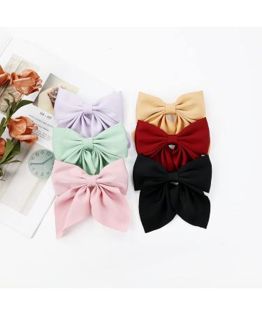 6 Pack inSowni Solid Ponytail Big Bow Alligator Hair Clips - Hair Accessories for Women, Girls, Teens - Buy Online on GoSupps.com