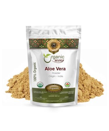 Organic Way Aloe Vera Powder (Aloe barbadensis) - Organic & Kosher Certified | Raw Vegan Non GMO & Gluten Free | USDA Certified | Origin - India (16 Oz) 16 Ounce (Pack of 1)