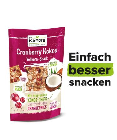 Dr. Karg s Wholemeal Cranberry Coconut Crispy Snacks | 100% Whole Grain Vegetarian No Additives 10x110g - Buy Online on GoSupps.com