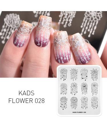 KADS Nail Stamping Plate FL028 - Flower Nature DIY Manicure Stencil Tool - Buy Online on GoSupps.com