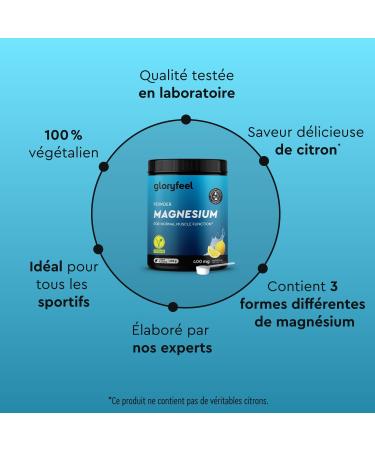 Magnesium Complex Powder 600g - Bisglycinate Citrate & Malate Highly Dosed - Fast Solubility - For Muscle Nerves & Electrolyte Balance* - Lemon Flavor - 100% Pure - Buy Online on GoSupps.com