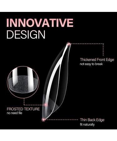 AILLSA Ballerina Nail Tips - Half Matte Soft Gel Full Cover False Nails - 360PCS Short Ballerina, 12 Sizes - DIY Valentine Gift - Buy Online on GoSupps.com