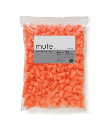 100 Pair Ear Plugs Memory Foam Pairs Soft NRR 33 Bell Mute Brand by Hildbrandt