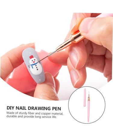 Ipetboom Nail Art Drawing Pen Nail Art Pen Hand Held Mirror Nail Art Polish Pens No Bend Hair Clips Pro Tools Kit U as Acrilicas Nail Tip Brush Nails Gel Major Pink Copper Nail Set 17.9x1cm Pink - Buy Online on GoSupps.com
