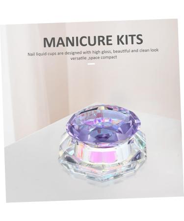 minkissy Nail Art Crystal Cup Cosmetics Glass Purple Cover Diamond 6.5x8cm Purple - Buy Online on GoSupps.com