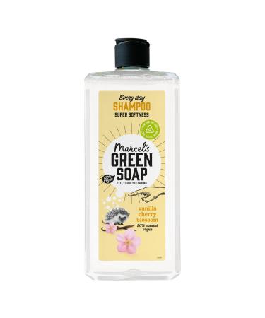 Marcel's Green Soap - Shampoo - Vanilla and Cherry Blossom Scent Enriched with Natural Oils 97% Natural 98% Biodegradable Vegan 300ml - Gentle Care for Hair and Planet