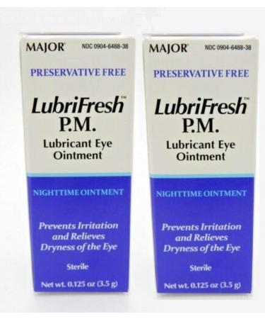 Major LubriFresh P.M. Eye Lubricant 1/8 OZ (3.5 g) Per Bottle (2 Bottles)