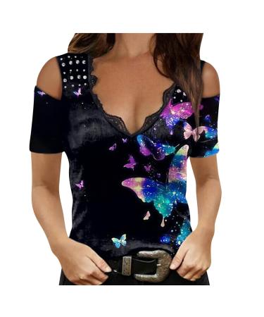 Tank Tops for Women V Neck Casual Sleeveless Shirts Elegant See Through Lace T-Shirt Blouses Floral Printed Cami Tanks New Dressy - B070 -Black XX-Large