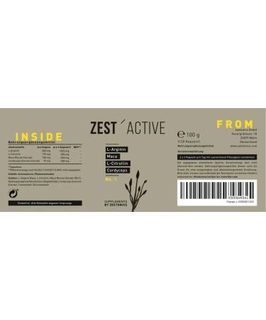 ZestActive L-Arginine Base Maca & L-Citrulline Capsules | Zestonics - Best Maca + Arginine Comparison Winner 2021 at Arginin.de - Buy Online on GoSupps.com