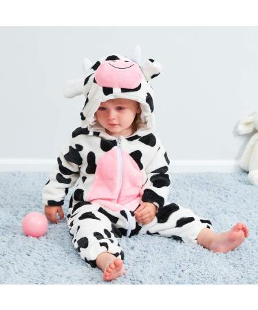 COOKY.D Unisex Winter Hooded Romper Jumpsuit | 2-36 Months | Cow Print | 6-12 Months - Buy Online on GoSupps.com