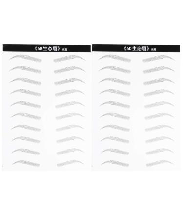 Solustrie 20 pairs of hair-like authentic eyebrows forehead shaper make-up sticker waterproof durable for women and men (pull up eyebrows)