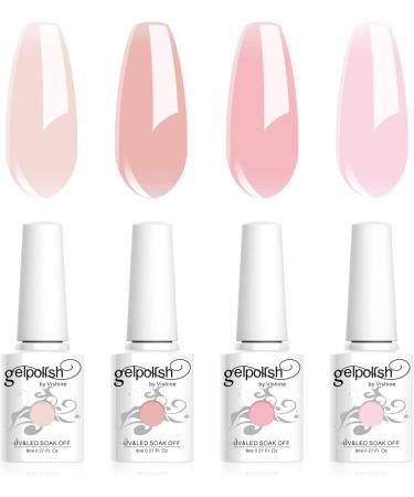 Vishine Jelly Gel Nail Polish Collection Sheer Nude Pink Gel Polish Crystal Transparent Gel Polish Kit Nail Art Varnish Manicure Set 8ML 4PCS Jelly Pinks - Buy Online on GoSupps.com