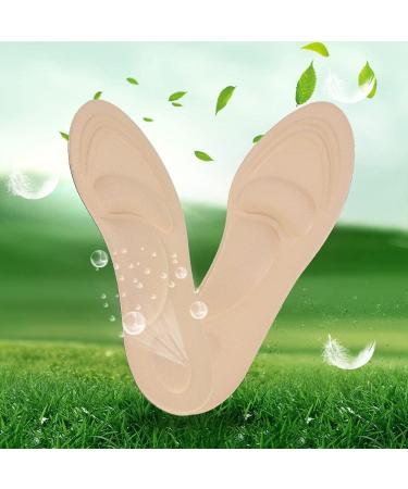 2pcs Memory Foam Shoe Insoles for Women - Beige Arch Support Inserts for Plantar Fasciitis Relief - Medical Grade Cushion Sneakers - Buy Online on GoSupps.com