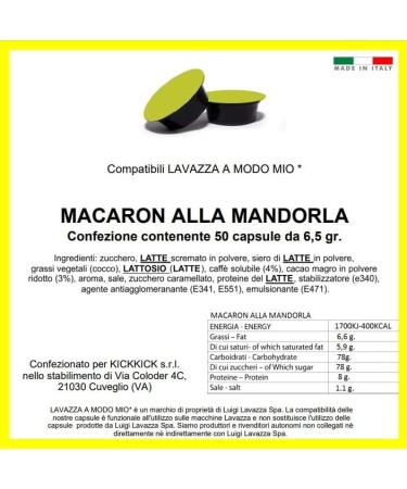 KICKKICK 10 Almond Macaron Capsules compatible with Lavazza A Modo Mio Soluble Drink in Pods - Buy Online on GoSupps.com