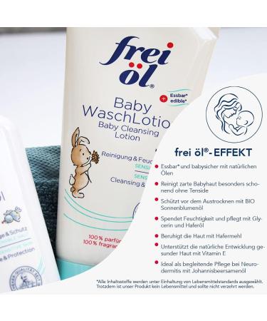 Free Oil Baby Wash Lotion - Edible Baby-Safe Tear-Free Formula for Sensitive Skin & Neurodermatitis (150ml) - Buy Online on GoSupps.com