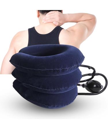 Worparsen Neck Tractor Improve Soreness Cervical Traction Inflatable Safe Convenient Elastic Royal Blue - Buy Online on GoSupps.com