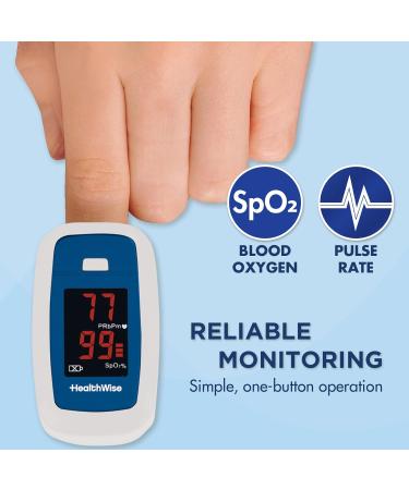 HealthWise Pulse Oximeter - Portable Blood Oxygen Saturation Monitor with Lanyard & Batteries - Accurate SPO2 & Pulse Rate Measurement for International Shipping - Buy Online on GoSupps.com
