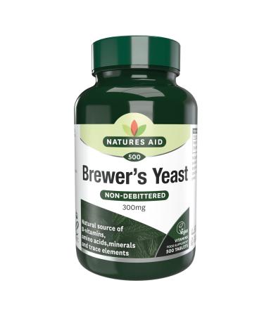 Natures Aid Brewers Yeast 300 mg 500 Tablets (Natural Source of B-Vitamins Amino Acids Minerals and Trace Elements Vegan Society Approved Made in the UK)