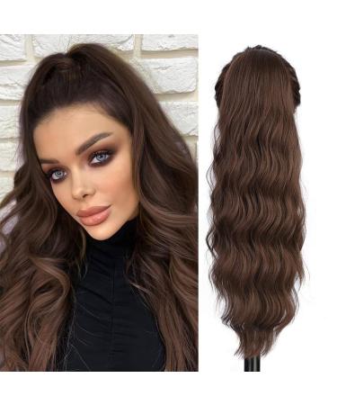 Aikaa curls cord strip pony hair part hair extension wavy curly ponytail extension synthetic hair part ponytail extension for women (60cm 8#) 60cm 8#