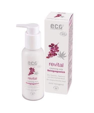 Eco Cosmetics Eco Revital Cleansing Milk 100ml with Organic Grape Seed Extract Hyaluron & Organic Hemp Seed Oil - Cosmos Organic