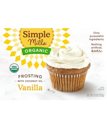 Simple Mills Organic Frosting  Vanilla - Gluten Free  Vegan  Made with Organic Coconut Oil  10 Ounce (Pack of 1) Vanilla 10 Ounce (Pack of 1) - Buy Online on GoSupps.com