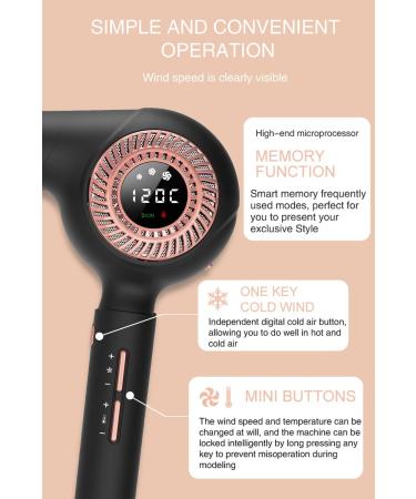 Professional High-Speed Hair Dryer for Hairstylists - Classic Upgrade with LED Display | Black eCommerce - Buy Online on GoSupps.com