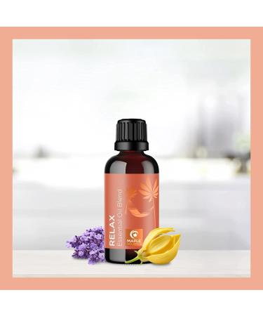 Relaxing Essential Oil Blend for Diffuser - Stress Support with Lavender, Geranium, Chamomile, Ylang Ylang - Home & Travel Aromatherapy - Buy Online on GoSupps.com