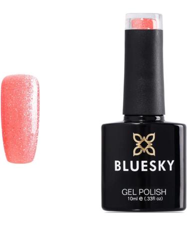 Bluesky Nail Gel Polish Coral Peach Shimmer with Fine Silver Glitter 80620 Sparks Fly UV LED Soak Off 10ml - Buy Online on GoSupps.com
