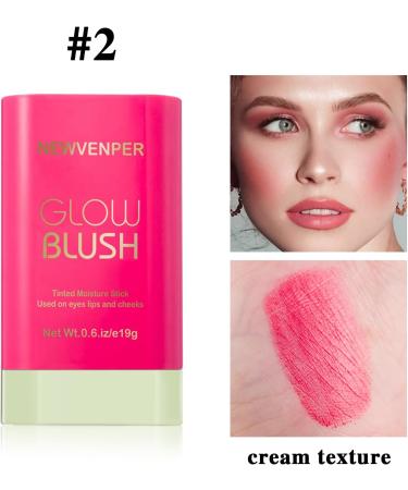 Waterproof Cream Blush Stick - Cherry 02# - Long-Lasting & Lightweight Formula - Buy Online on GoSupps.com