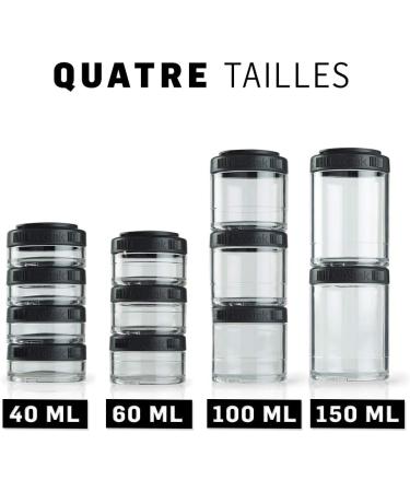 BlenderBottle GoStak 4Pak 40ml | bo tes de conservation | Tritan | sans BPA | noir - Buy Online on GoSupps.com