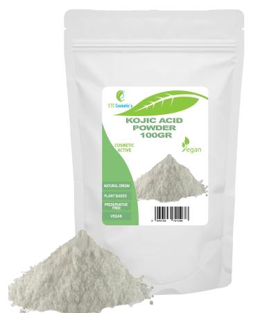 ETC Cosmetic s Kojic acid powder - 100g - can be incorporated into skincare formulations designed to lighten the complexion