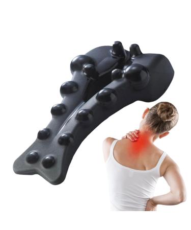 Trapezostrugs neck and shoulder tensioner trigger point massager massage device for relaxing the trapezoidal muscle - highly elastic massage device for posture correction for neck upper black