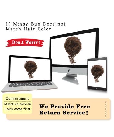 Risbel Super Long Tousled Messy Bun Hair Updo Extension for Women - Synthetic Chignon Hairpiece with Elastic Band | Curly Wavy Ponytail Scrunchie (CXFQ-12) - Buy Online on GoSupps.com