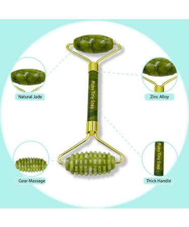 Buy Natural Jade Roller & Gua Sha Set - Facial Massage Tools for Skin Care Fine Lines Relief & Muscle Relaxation | International Shipping Available - Buy Online on GoSupps.com