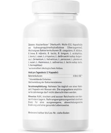 Effective Nature Combi Flora Capsules - 180 Vegan Probiotic Supplements with 20 Bacterial Strains for Daily Nutrition - Buy Online on GoSupps.com