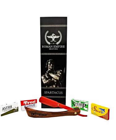 Spartacus Razor Blades Club - Professional Roman Empire Shaving Razor with 20 Astra-Sharp Blades | Red 1 Piece | International Shipping - Buy Online on GoSupps.com
