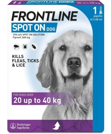 Frontline Spot On Flea Treatment For Dogs 20-40kg 1 pipettes Flea And Tick Treatment For Dogs Frontline Flea Treatment For Dogs Frontline Spot On For Dogs Frontline For Dogs - Buy Online on GoSupps.com